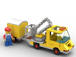 small cherry picker truck with trailer