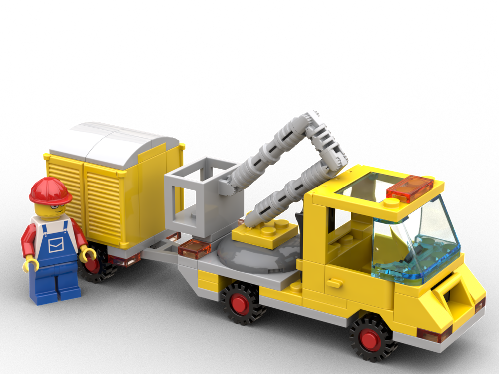 Lego small cherry picker truck with trailer