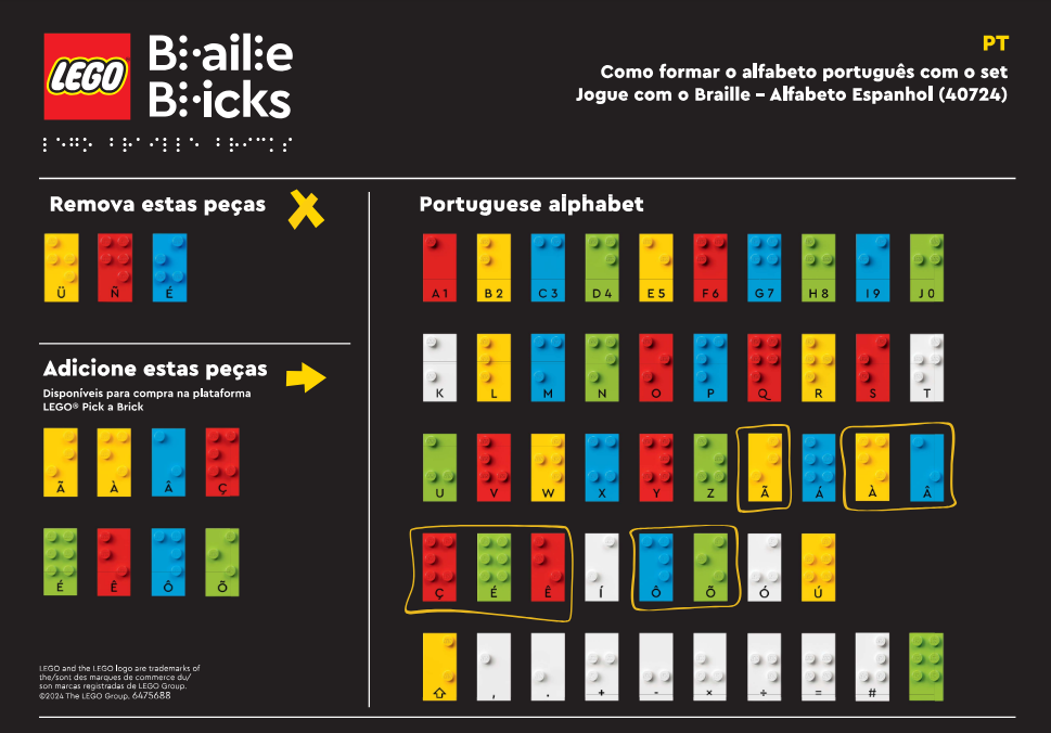 Lego Braille - Portugal/Brazil Alphabet