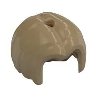 Hair Mid Length, Parted with Hole / Dark Tan
