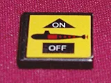 Tile 2 x 2 with Black Submarine on Yellow Background Pattern (Sticker) - Set 8480