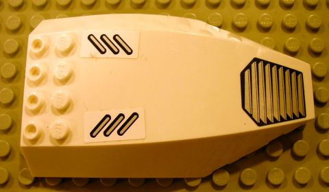 Lego Windscreen 10 x 6 x 2 Curved with Grille and Vents Pattern (Stickers) - Set 8106