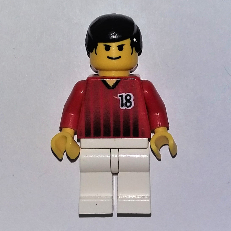Lego Soccer Player Red Torso, White Legs, #18
