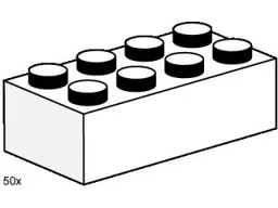 2 x 4 White Bricks
