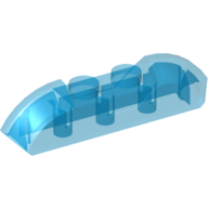 Lego Brick Curved 1 x 4 with Sloped Ends and Two Top Studs / Trans-Dark Blue