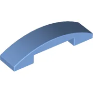 Brick Curved 4 x 1 Double, No Studs / Medium Blue