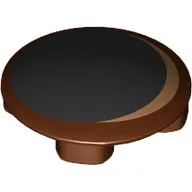 Plate Round 2 x 2 with Rounded Bottom with Medium Nougat and Black Eye Print