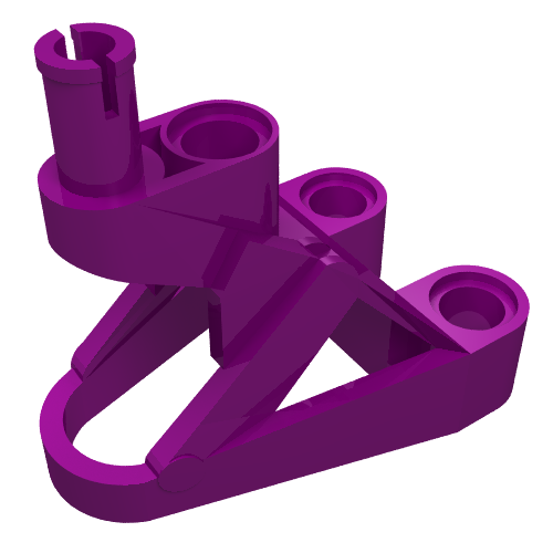 Lego Large Figure Foot, 3 x 4 1/2 x 2 1/3 with Technic Pin Connector / Purple