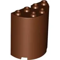 Cylinder Half 2 x 4 x 4 / Reddish Brown