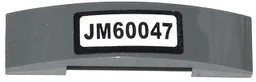 Slope, Curved 4 x 1 x 2/3 Double with 'JM60047' Pattern (Sticker) - Set 60047