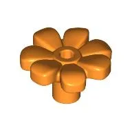 Plant, Flower, Minifig Accessory with 7 Thick Petals and Pin, Center Ring / Orange