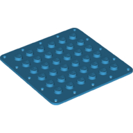 Lego Plate Special 6 x 6 Flexible with Stitching Border / Dark Azure