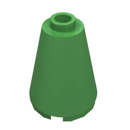 Cone 2 x 2 x 2, Open Stud / Bright Green