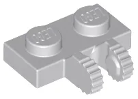 Hinge Plate 1 x 2 Locking with 2 Fingers on Side, 9 Teeth / Light Bluish Gray