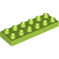 Lego Duplo Plate 2 x 6 / Lime
