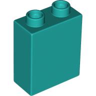 Lego Duplo Brick 1 x 2 x 2 with Bottom Tube / Dark Turquoise