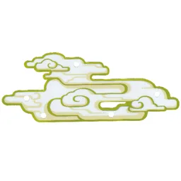 Cloud, 5 Holes, Gap at Bottom, Yellow and Gold Trim Print
