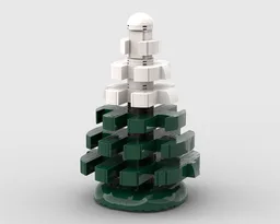 Upscaled snow-covered pine tree