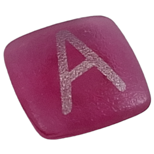 Lego Clikits Icon, Square 2 x 2 Small with Pin and Silver 'A' Print