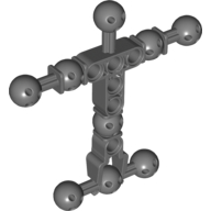 Lego Large Figure Skeletal, Torso with 9 Ball Joints, and 6 Holes, Medium / Dark Bluish Gray
