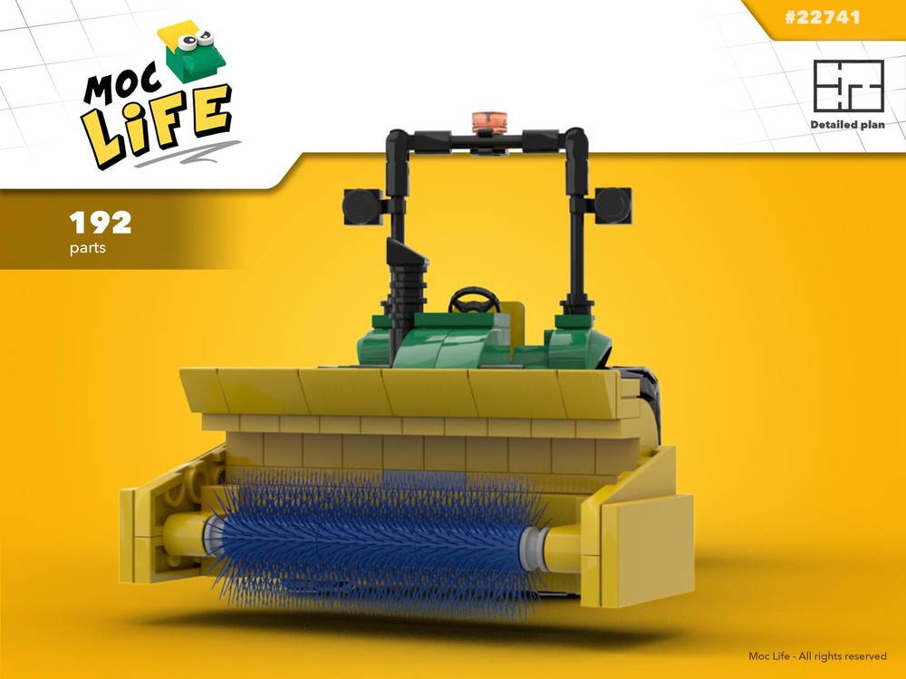 Lego John Deere 4000 serie with broom