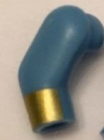 Lego Arm, Right with Gold Cuff / Stripe Pattern / Medium Blue