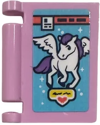 Minifigure, Utensil Book Cover with Comic with White and Medium Lavender Pegasus on Medium Azure Background Pattern (Sticker) - Set 42674