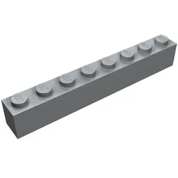 Brick 1 x 8 / Pearl Light Gray