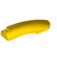 Lego Brick Round, Curved 10 x 2 x 2 with Rounded End Right / Yellow