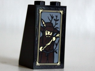 Lego Slope 75 2 x 2 x 3 - Solid Studs with Portrait of Radagast the Brown Pattern (Sticker) - Set 10237