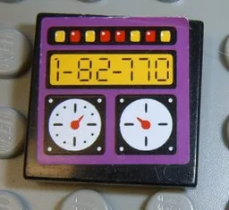 Tile 2 x 2 with Gauges and 1-82-770 Pattern (Sticker) - Set 8277