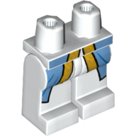 Lego Hips and White Legs with Gold and Medium Blue Coat Print / White