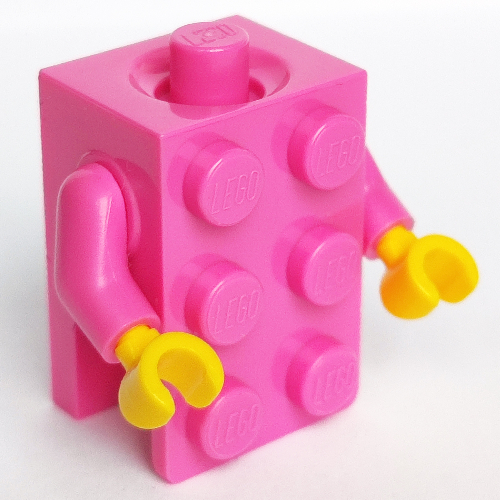Lego Minifig Torso Brick Suit with Yellow Hands / Dark Pink