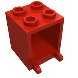 Box 2 x 2 x 2 [Hollow Studs] / Red