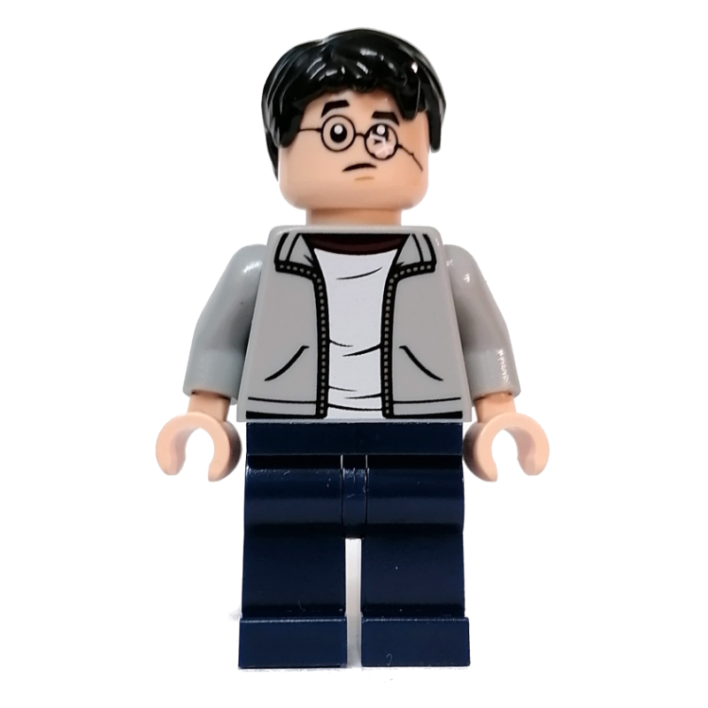 Lego Harry Potter, Open Light Bluish Gray Jacket over White Shirt, Dark Blue Legs