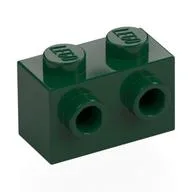 Brick Special 1 x 2 with 2 Studs on 1 Side / Dark Green