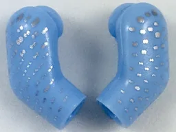 Arm, (Matching Left and Right) Pair with Silver Speckles Pattern / Bright Light Blue