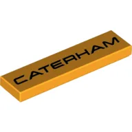 Tile 1 x 4 with Black 'CATERHAM' Print / Bright Light Orange