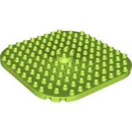 Duplo Plate 12 x 12, Rounded Corners with Raised 2 x 2 Center Cylinder / Lime