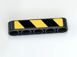 Technic, Liftarm Thick 1 x 5 with Black and Yellow Danger Stripes Pattern Model Left Side (Sticker) - Set 42081