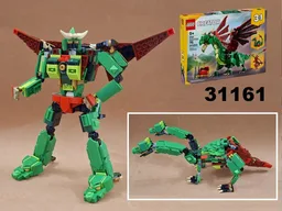 Transformer two-headed dragon / Hung-grr , LEGO 31161 alternate creation.