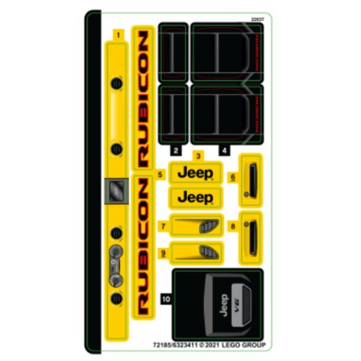 Lego Sticker Sheet for Set 42122-1 / [No Color/Any Color]