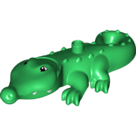 Lego Duplo Animal Alligator Type 3 - Mouth Opens, Wide Snout / Green