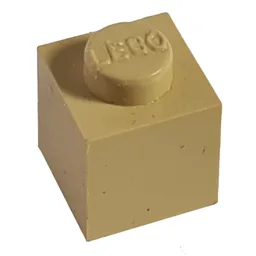 Modulex Brick 1 x 1 with LEGO on Stud / Modulex Buff