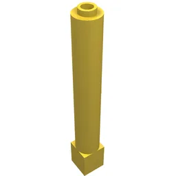 Support Round 1 x 1 x 6 Solid Pillar / Yellow