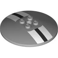Dish 6 x 6 Inverted (Radar) with White/Black Stripes, Metallic Silver Background Print