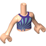 Lego Minidoll Torso Girl with Medium Blue/Dark Purple Top with Knot / Light Nougat