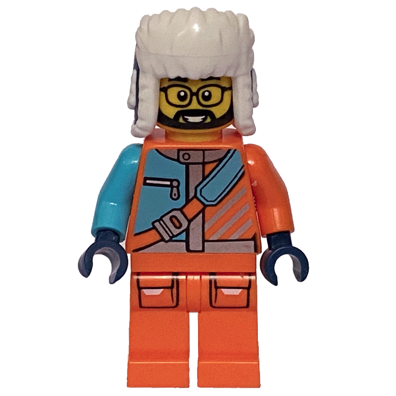 Lego Arctic Explorer, STEVEGOESNORTH, Orange Suit, Dark Blue Ushanka Hat