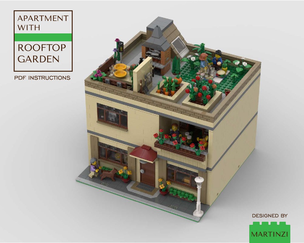 Lego Apartment with Rooftop Garden