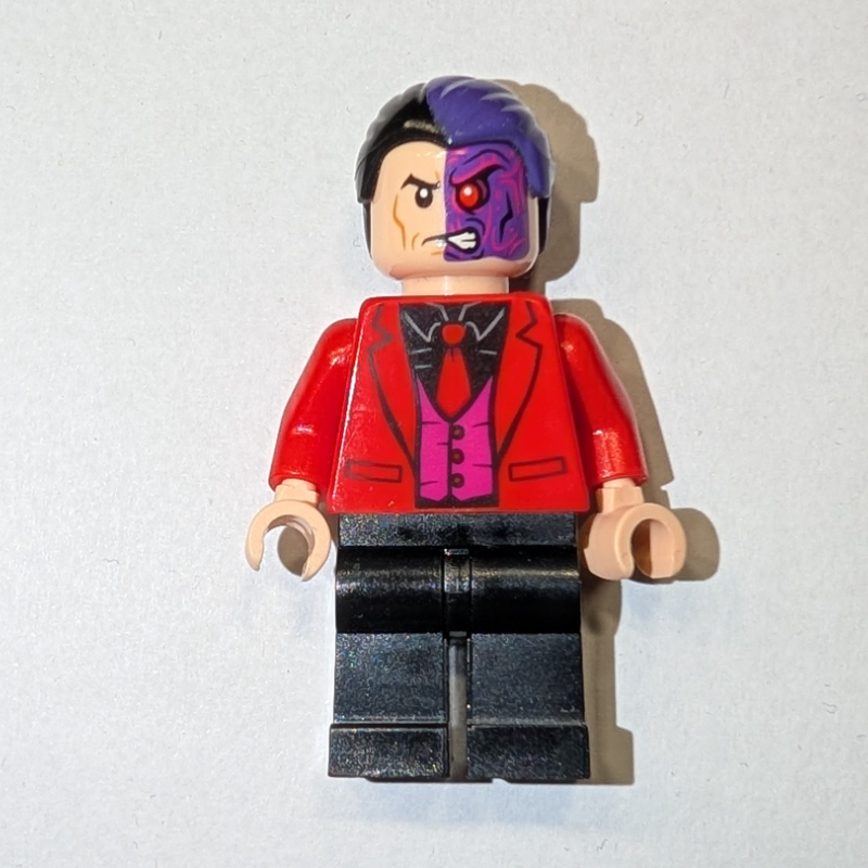 Lego Two-Face with Red Jacket, Dark Pink Vest and Black Shirt